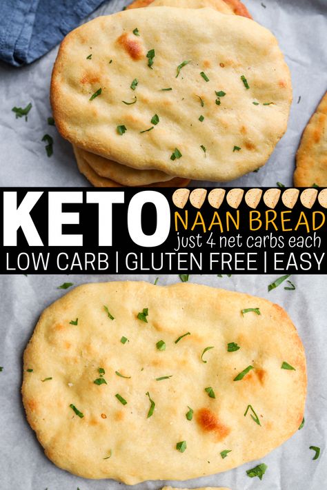 Keto Naan Bread, Keto Flatbread, Naan Bread Recipe, Low Carb Flatbread, Recipes With Naan Bread, Easy Low Carb Meals, Low Carb Low Fat Recipes, Low Fat Low Carb, Keto Chicken Recipes