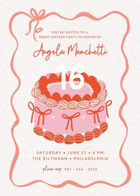 Chic Lines - Sweet 16 Invitation Template (Free) | Greetings Island Templates For Invites, Sweet 17 Invitation Card, Sweet 17 Invitation Design, Sweet 16 Birthday Party Invitations, 16 Bday Invitations, Card Invitation Design Birthday, Sweet 16 Birthday Invitation Template, 16 Birthday Party Invitation Ideas, Invitation Letter For Birthday Party