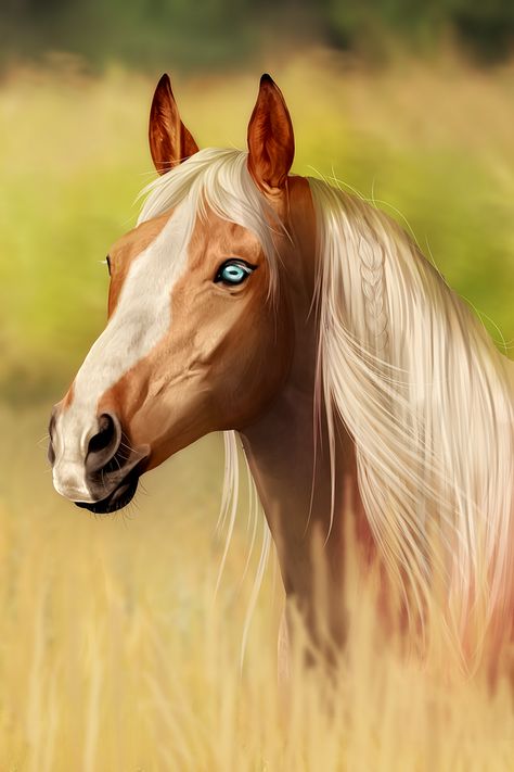 Pretty Blue eyes Horse With Blue Eyes, Horse Markings, Palomino Horse, Beautiful Arabian Horses, Pretty Blue Eyes, Horses And Dogs, All The Pretty Horses, Tableau Art, Equine Art