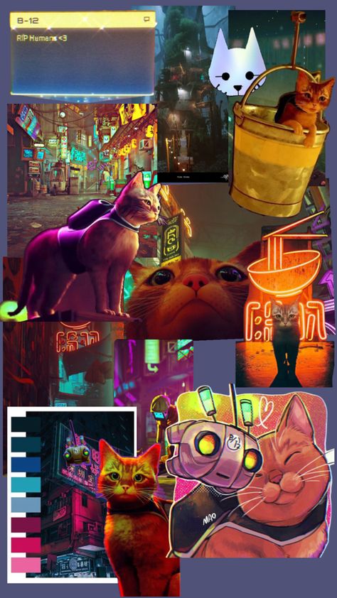 Collage from the video game Stray for art inspo Video Game Collage, Stray Game, Video Game, Art Inspo, Video Games, Collage, Halloween, Art