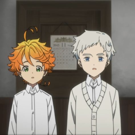 Norman and Emma Norman And Emma, A Promised Neverland, Norman X Emma, Terra Do Nunca, Promise Neverland, Anime Pins, The Promised Neverland, Promised Neverland, All Food