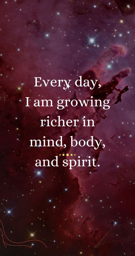 attract money effortlessly how to manifest money fast money magnet affirmations wealth affirmations Every day, I am growing richer in mind, body, and spirit. Money Magnet Affirmations, Magnet Affirmations, Manifest Money Fast, I Am Growing, How To Be Rich, Business Woman Successful, Money Magnet, How To Look Rich, Wealth Affirmations