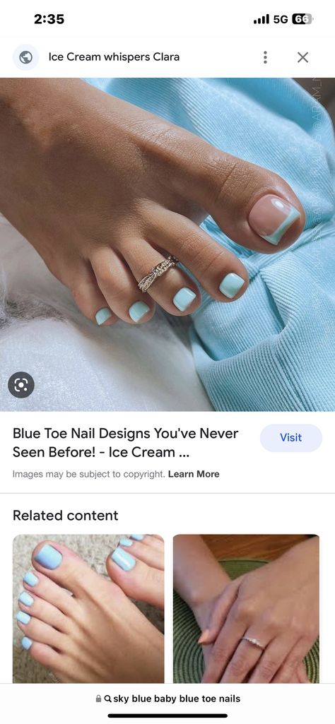 Blue Wedding Pedicure, Baby Blue French Tip Toes, Blue French Tip Pedicure, Blue And White Toe Nails, Baby Blue Toe Nails, Baby Blue Toes, Light Blue Toe Nails, White Toenail Designs, Beach Holiday Nails