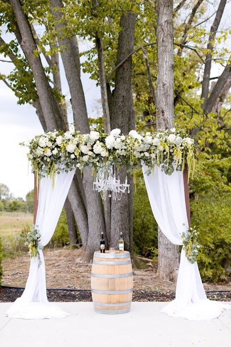 Hanging Lights Wedding, White Drapery, Tiffany Blue Wedding, Wedding Chandelier, Wedding Ceremony Arch, Wedding Arbour, Ceremony Arch, The Arch, Crazy Life