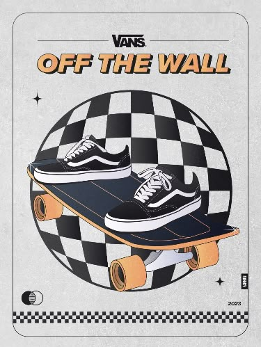 Vans x off the wall poster retro edition, In 1976, Vans began using its "Off The Wall" motto, a slang phrase used by skateboarders while doing tricks in empty pools. Around this time, Vans released its Vans Side-stripe and Vans #36, also known as the "Old Skool" design Retro Skater Aesthetic, Skater Posters, Skater Poster, Automotive Logo Design, Shoe Poster, Retro Style Posters, Retro Skater, Vintage Poster Design, Poster Room