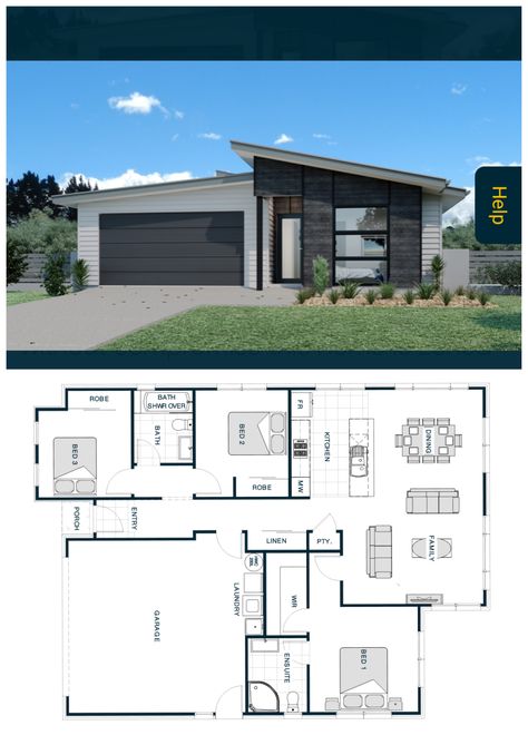 3 Bedroom Open Floor Plan Modern, Small Modern Home With Garage, Double Garage House Plans, 3 Bedroom Double Garage House Plan, Low Budget Modern 3 Bedroom House Design, 2-3 Bedroom House Plans, 3 Bedroom Bungalow Floor Plans Modern, 3 Bedroom One Story House Plans, 3 Bedroom House With Garage