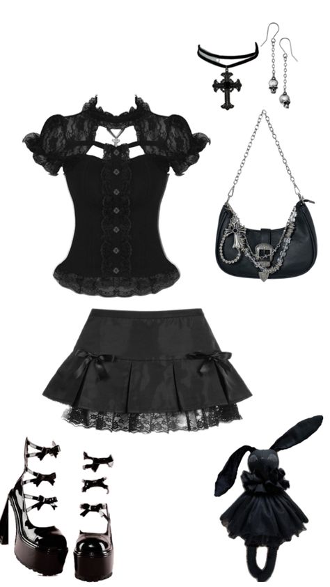 Goth Outfit Inspiration, Goth Coquette, Goth Outfit, Grunge Look, Goth Outfits, Retro Outfits, Fitness Inspo, Fashion Dolls, Personal Style