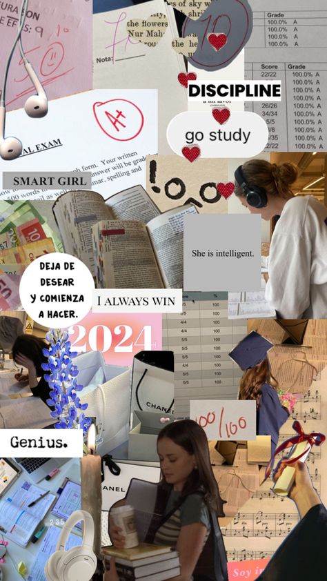 Collage She Is Intelligent, School Goals, Vision Board, Collage