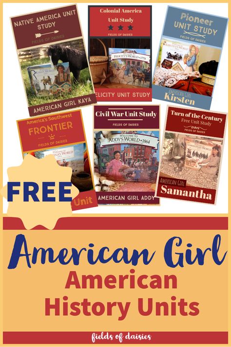 It’s BACK TO HOME-SCHOOL TIME! If your plans include the American Girl History Units this year, this post is just for YOU! Find out what is covered in each subject area in the American Girl Unit Studies. Find everything you need to plan your homeschool units all in one easy place. American Girl History Curriculum, 2nd Grade American History, Us History Unit Studies, History Unit Studies Homeschool, 2nd Grade Unit Studies, Book Unit Studies, Early American History, Unit Studies Homeschool Elementary, Homeschool Units