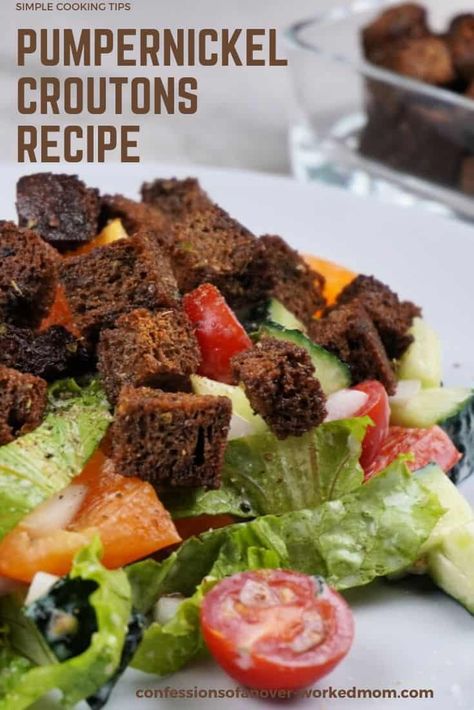 Pumpernickel Croutons, How To Make Croutons, Raspberry Vinaigrette Salad, Croutons Recipe, Crouton Recipes, Cream Of Tomato, Cream Of Tomato Soup, Vegetarian Italian, Ruby Tuesday