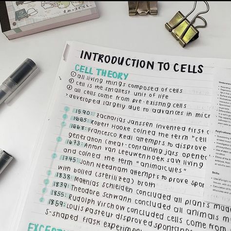 Cell Theory Notes, Note Layout Ideas, Notetaking Aesthetic, Note Layout, Aesthetic Study Notes, Notes Handwriting, Handwriting Inspo, Cell Theory, Motivation For Study