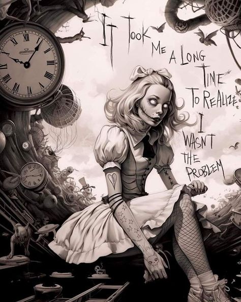 Images Pop Art, Dark Alice In Wonderland, Alice In Wonderland Artwork, Alice In Wonderland Drawings, Wonderland Artwork, Alice In Wonderland Aesthetic, Wonderland Tattoo, Alice And Wonderland Quotes, Dark Disney