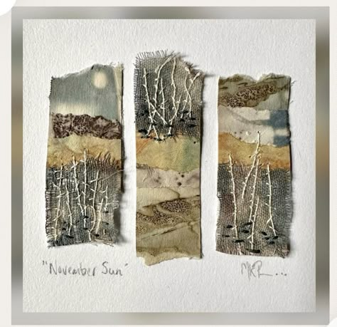 Textile Landscapes, Fabric Collage Ideas, Torn Paper Collage, Textile Art Embroidery, Collage Art Projects, Art Sewing, Paper Collage Art, Abstract Collage, Fabric Collage