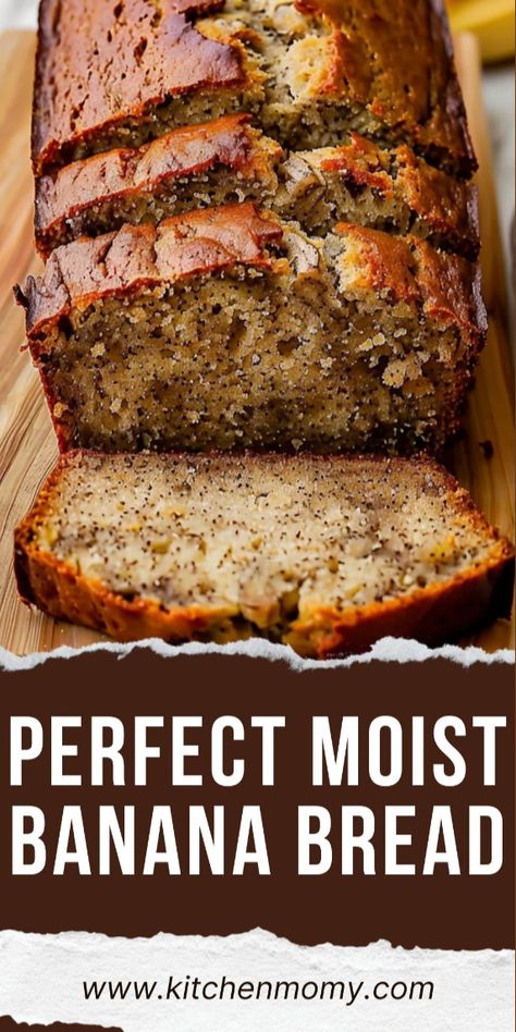 Discover the secret to baking the perfect moist banana bread at home! Our easy-to-follow recipe is full of flavor and guarantees a delicious treat every time. With simple ingredients you likely have on hand, this banana bread is a favorite for breakfast or dessert. Whether you're a beginner or a seasoned baker, you'll love how quick and rewarding it is to whip up this classic comfort food. Overnight Banana Bread, Simple Moist Banana Bread Recipe, How To Make Moist Banana Bread, Homemade Banana Nut Bread Recipe, Best Banana Bread Recipe Moist Healthy, One Loaf Banana Bread Recipe, Banana Breakfast Bread, 2 Banana Banana Bread, Most Banana Bread Recipe