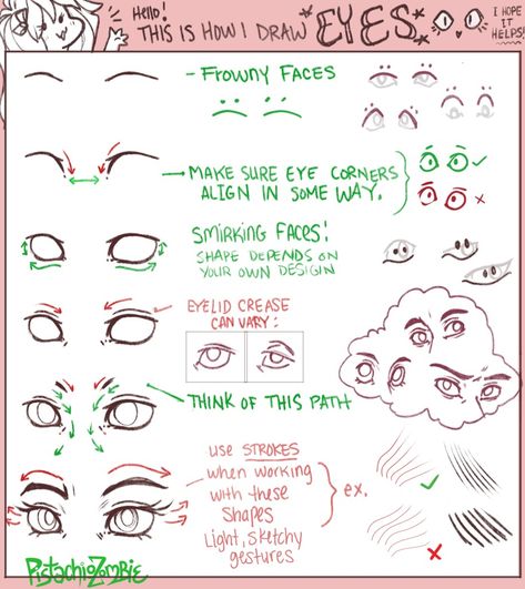 Stylized Eyes Drawing Reference, Draw Eyes Tutorial, Eyes Drawing Tutorial, Stylized Eyes, Art Sketchbook Drawing, Eyes Sketch, How To Draw Eyes, Draw Cartoons, Eyes Tutorial