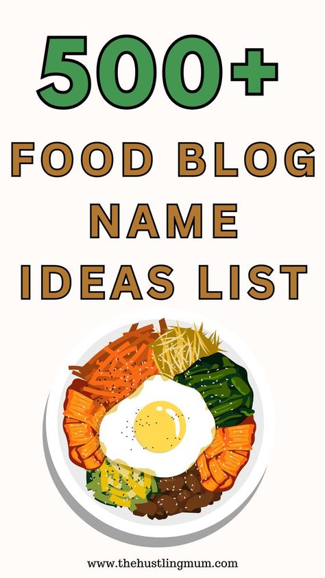 Food Blog Name Ideas Food Blog Names Ideas, Blog Names Inspiration, Food Blog Names, Blog Name Ideas, Unique Food, Blog Names, Food Puns, Name Ideas, Unique Recipes