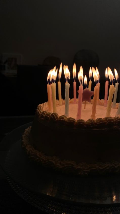 This pin shows a birthday cake with candles lit up. Birthday Cake Candles Aesthetic, Birthday Candles Aesthetic, Pastel Birthday Cake, 21st Birthday Candles, Cake With Candles, Minimalist Pastel, Candles Aesthetic, Pastel Birthday, Aesthetic Birthday