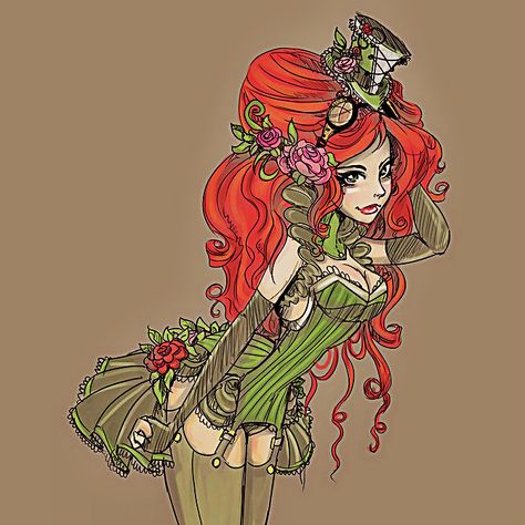 Steampunk Poison Ivy Ivy Sketch, Clockwork Angel, Poison Ivy, Steam Punk, Jurassic Park, Ivy, Steam, Sketch, Deviantart