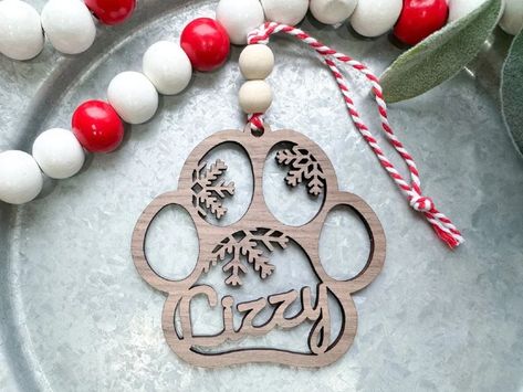 Christmas For Dogs, Paw Ornament, Dog Christmas Ornaments, Pet Paws, Dog Ornaments, Animal Ornament, Dog Christmas, Dog Paw, Dog Paws