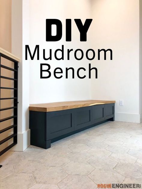 Diy Mudroom, Diy Mudroom Bench, Laundry Room Diy, Casa Container, Diy Bench, Mudroom Bench, Bench With Storage, Furniture Projects, Home Improvement Projects