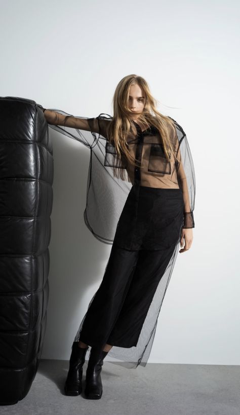 Tulle Pants, Tulle Blouse, Mesh Shirt, Creation Couture, Tulle Fabric, 인물 사진, Inspiration Mode, Sheer Top, High Waisted Trousers