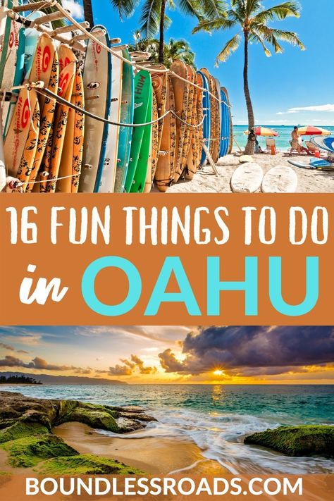 hawaii beach and surfboards Oahu Activities, Things To Do On Oahu, Things To Do In Oahu, Hawaii Activities, Oahu Travel, Hawaii Things To Do, Hawaii Travel Guide, Visit Usa, Hawaii Oahu