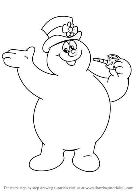 Learn How to Draw Frosty from Frosty the Snowman (Frosty the Snowman) Step by Step : Drawing Tutorials Frosty The Snowman Tattoo, Frosty The Snowman Bulletin Board, How To Draw Frosty The Snowman, Frosty The Snowmen Drawing, Frosty Drawing, How To Draw A Snowman, Frosty The Snowman Crafts, Jack Frost Drawing, The Snowman Movie