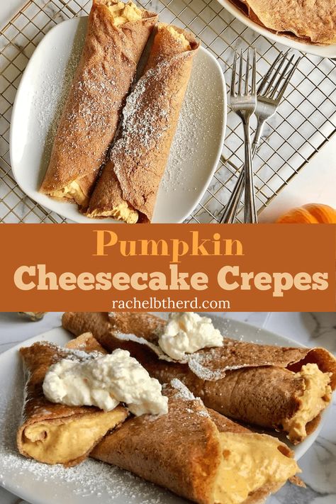 Pumpkin Pie Crepes, Pumpkin Cheesecake Crepes, Pumpkin Spice Crepes, Pumpkin Crepes Filling, Fall Crepes, Halloween Crepes, Cheesecake Crepes, Pumpkin Crepes, Pumpkin Cheesecake Filling