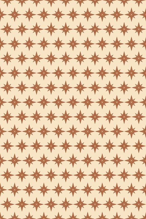 Brown and beige star patterned wallpaper – a classic design for a bedroom that never goes out of style. Afterall, who doesn’t appreciate the beauty of a starry night? Star gaze inside your home, allowing your mind to wander thinking of the vastness of the universe… something few patterns can inspire. Beyond allowing your imagination to soar, this wallpaper pattern also allows your creativity to fly – putting no limits on how you can design around such a perfectly balanced wallpaper pattern. If t Vintage Star Wallpaper, Brown Pattern Wallpaper, Scandinavian Stars, Chili Board, Starry Wallpaper, Festive Wallpaper, Star Pattern Design, Star Gaze, Journal Photos