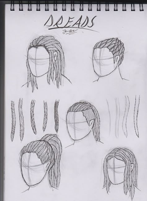 Dreadlocks Drawing, Drawing Ideas Hair, Dreads Drawing, Drawings Of Hair, Character Hairstyles, Hairstyle Drawing, Anime Hairstyles Male, Hairstyles Male, Drawing Hairstyles