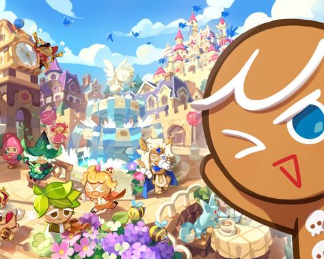 "This is the best Kingdom I’ve seen! Shall I show you around? Follow my lead!" Princess Cookies, Espresso Cookie, Cookie Games, Cookie Run Kingdom, Strawberry Cookies, Keys Art, Cute Games, Cute Cookies, Cookie Run