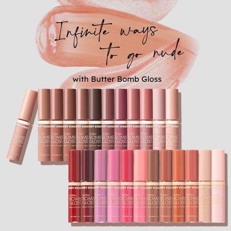 Ruby Kisses Lip Gloss Butter Bomb Gloss Non-Sticky Lip Gloss Vitamin E Natural Nude Lip Makeup - 7.8mL (0.26 US fl.oz) (Nude, Tantalize, Blushing, Sublime) Nude Lip Makeup, Butter Gloss, Lip Butter, Nude Lip, Soft Lips, Lip Makeup, Vitamin E, Lip Gloss, Beauty And Personal Care