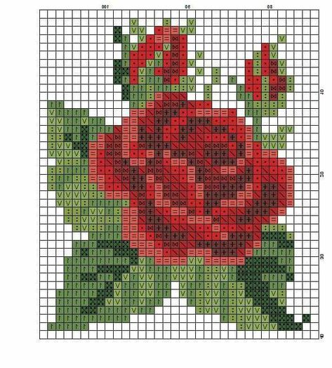 Cross Stitch Rose, Cross Stitch, Cross Stitch Flowers 5D3 Roses In Cross Stitch, Cross Stitch Patterns Rose, Rose Cross Stitch, Rose Cross Stitch Pattern, Pola Kristik, Cross Stitch Patterns Flowers, Pola Sulam, Floral Cross Stitch, Cross Stitch Rose