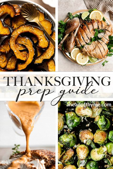 Whether it's your first time planning Thanksgiving or you are a seasoned pro, we are sharing our comprehensive Thanksgiving Dinner Prep Guide, complete with a week-by-week Thanksgiving dinner prep timeline (down to hours before the big dinner!), tons of tips on how to host your best holiday meal yet, Thanksgiving menu recipes and ideas, and free checklists to help you prepare for Thanksgiving dinner like a pro this year! #thanksgivingdinner #thanksgivingdinnerguide #howtohostth via @aheadofthyme How To Prep For Thanksgiving Dinner, How To Plan Thanksgiving Dinner, Meal Prep For Thanksgiving, Thanksgiving Meal Prep Timeline, Preparing For Thanksgiving, Turkey Ideas Thanksgiving, How To Stuff A Turkey, Night Before Thanksgiving Dinner, Thanksgiving Courses