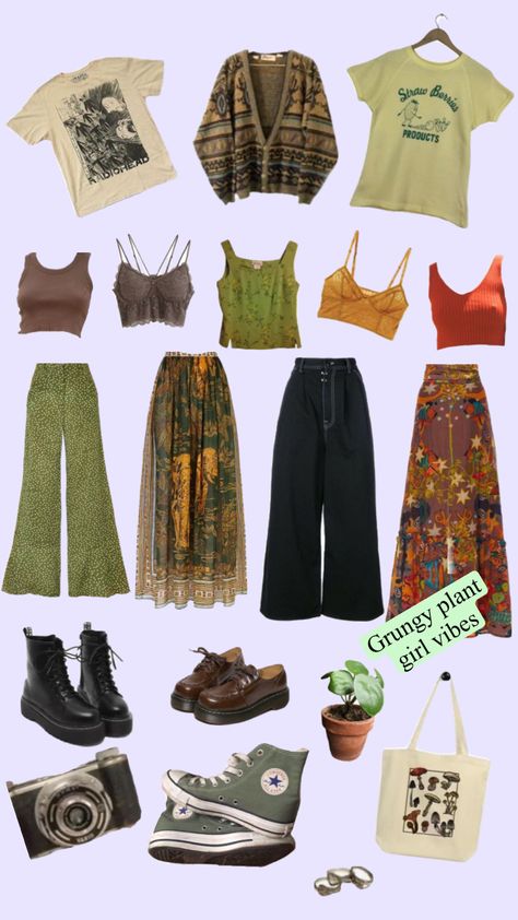 #plantaesthetic #outfitinpso Hippie Boho Outfits, Looks Hippie, Earthy Outfits, Hippie Outfits, Really Cute Outfits, Dream Clothes, Looks Vintage, Outfits Casuales, Look Cool