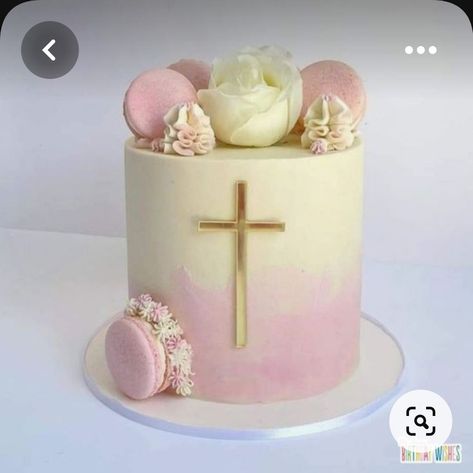 Christening Cake Designs, Christening Cake Girls, Baptism Cake Girl, My Happy Birthday, Comunion Cake, Dedication Cake, First Holy Communion Cake, Cross Cake, Holy Communion Cakes