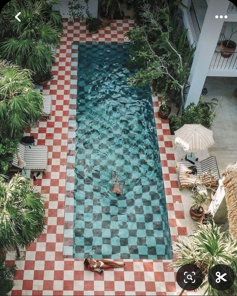 The checker pattern has covered high and low surfaces from Vermeer painted floors to Vans slip ons. As we approach summer, we’re dipping into the checkerboard pool. @casapueblohotels @brown_beach_house_croatia @lotusprivilegemarrakech #pooltime #pooldesign #checkerboard #checker Brown Beach House, Vans Slip Ons, Pool Landscape Design, Tulum Beach, Checker Pattern, Rockett St George, Pool Design, Painted Floors, St George