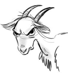 Goat Reference Drawing, Goat Art Illustration, Goat Head Drawing, Goat Character Design, Cute Goat Drawing, Goat Drawings, Goat Sketch, Goat Character, Goat Drawing