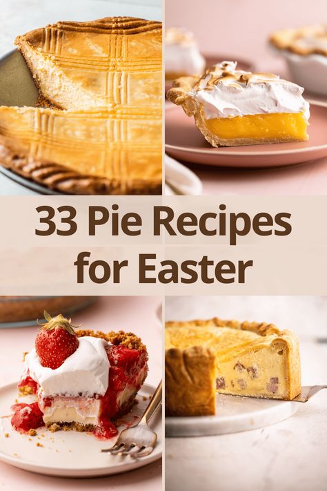 Perfect Pies for Easter Pies For Easter, Easter Pie Recipes, Triple Coconut Cream Pie, Italian Easter Pie, Honey Carrots, Easter Pie, Rich Cheesecake, Coconut Cream Pie Recipes, Baked Custard