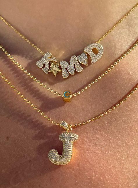 $72.00 Initial Necklace Stack, Necklace Stacking, Xoxo Jewelry, Casual Jewelry, Dope Jewelry, Jewelry Fashion Trends, Classy Jewelry, Funky Jewelry, Stacked Jewelry