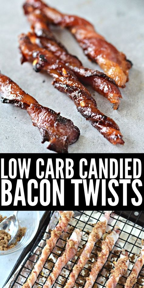 Maple Bacon Twists In Oven, Keto Candied Bacon, Twisty Bacon In Oven, Candied Bacon Twists In Oven, Twisted Candy Bacon, Bacon Straws In Oven, Low Carb Bacon Recipes, Bacon Jerky In The Oven, Twisted Bacon With Brown Sugar