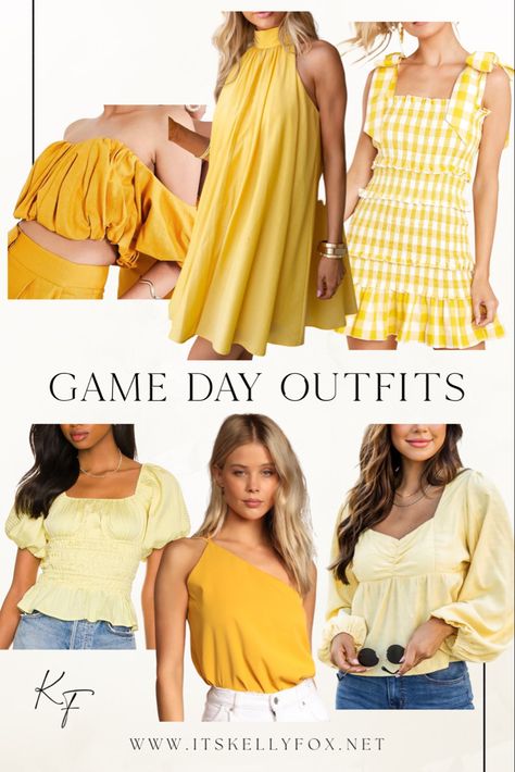 Black And Yellow Game Day Outfit, Fall Football Game Outfit, Football Game Outfit College, Football Outfit, Yellow Outfits, Outfit College, Outfits College, Game Outfit, Fall Football