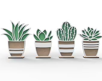 Marketing Pictures, Wood Laser Ideas, Cactus House Plants, Laser Cut Decor, Svg Laser Cut Files, Laser Cut Wood Crafts, Mdf Crafts, Plants Growing, Laser Engraved Ideas