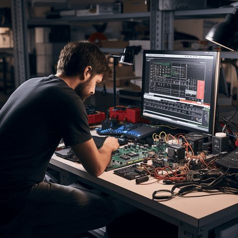 Image of a technician repairing a computer in Caboolture. It Technician, Building Computer, It Computer, Working At Computer, Computer Technician, Computer Engineer, Tinkering Aesthetic, Super Computer, Technology Aesthetic