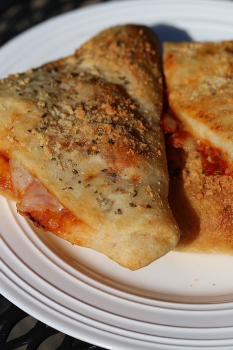 Pepperoni Calzone - Five Silver Spoons Pepperoni Calzone Recipe, Pizza Calzone Recipe, Pepperoni Calzone, Calzone Recipe Easy, Bake Pasta, Mushroom Marsala, Pepperoni Recipes, Pizza Crust Dough, Stromboli Recipe