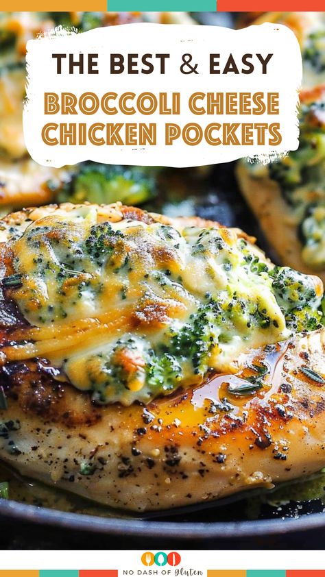 Whip up these Broccoli Cheese Chicken Pockets for a deliciously easy meal! Tender chicken is stuffed with a creamy mix of garlic herb cheese, sharp cheddar, and finely chopped broccoli, all rolled up and cooked to perfection. Ideal for busy weeknights, this recipe is quick to prepare and sure to please the whole family. Ready in just 35 minutes, it's a nutritious meal that doesn't skimp on flavor. Try this recipe tonight and enjoy a warm, cheesy delight! Pin this now for a go-to meal solution! Sharp Cheddar Recipes, Broccoli Cheese Chicken, Garlic Herb Cheese, Cheesey Chicken, Chicken Pockets, Chicken Crisps, Chopped Broccoli, Chicken Broccoli Cheese, Cheesy Chicken Broccoli