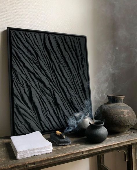 Black Painting, Plaster Wall Art, Diy Canvas Wall Art, Hallway Ideas Entrance, Textured Canvas Art, Plaster Art, Narrow Hallway, Tableau Art, Mudroom Bench