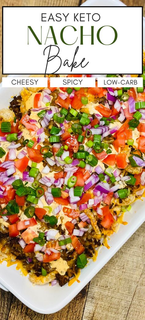 Keto Nachos Recipe, Nacho Bake, November Meals, October Meals, Nacho Salad, Keto Nachos, Baked Nachos, Nacho Fries, Spicy Tacos