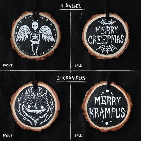 Creepmas Ornaments Christmas Tree Decoration Spooky Creepy - Etsy Goth Christmas Crafts, Diy Gothic Christmas Decorations, Spooky Christmas Ornaments, Creepy Christmas Ornaments, Creepmas Ornaments, Emo Christmas Aesthetic, Krampus Crafts, Goth Christmas Ornaments, Gothmas Decor