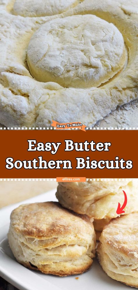 Experience the joy of homemade Easy Butter Southern Biscuits, where simplicity meets flaky, buttery perfection. These biscuits come together in no time, rising to golden, fluffy heights that make them the ideal accompaniment to any meal. Whether slathered with jam, smothered in gravy, or enjoyed on their own, these biscuits are a testament to the comforting power of baked goods. #ButteryBiscuits #SouthernComfort #BakeEasy Southern Biscuits Recipe, Biscuits Butter, Flour Biscuits, Butter Biscuits, Southern Biscuits, Flaky Biscuits, Easy Butter, Biscuits Easy, Buttery Biscuits